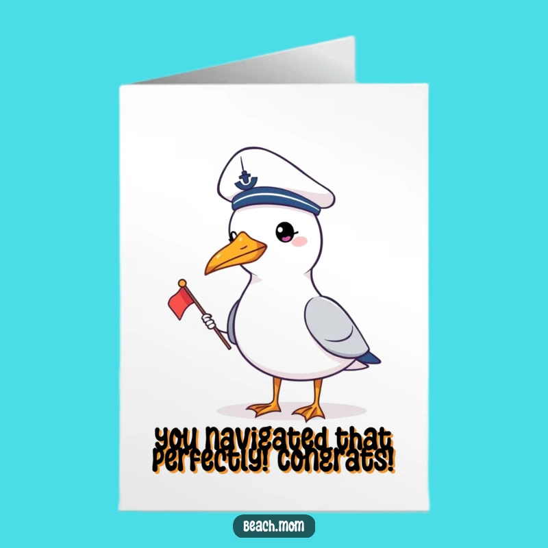 Free Printable Congrats Card: Sailor Gull Salutes Your Success - DIY Download