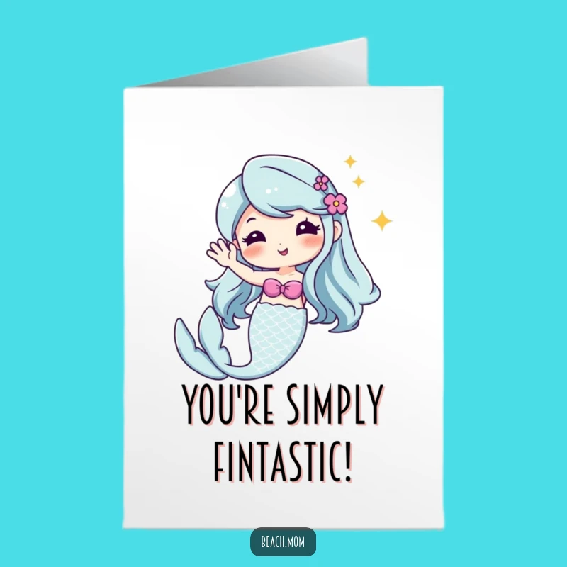 Free Printable Kawaii Mermaid Congrats Card - Funny Downloadable Greeting for Sparkling Achievements