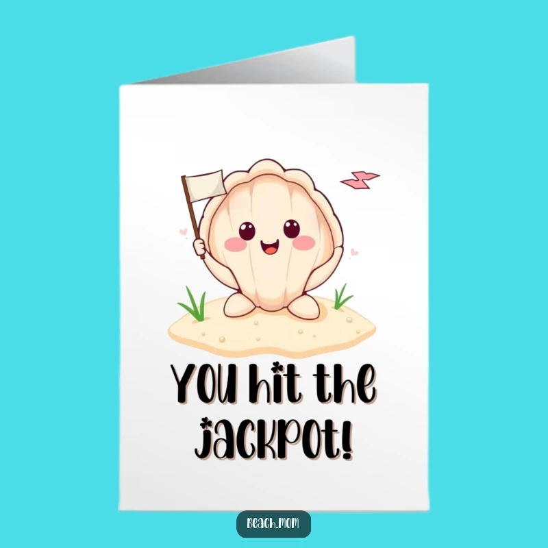 Free Printable Seashell Congrats Card: Funny Flag Holder Downloadable Gift