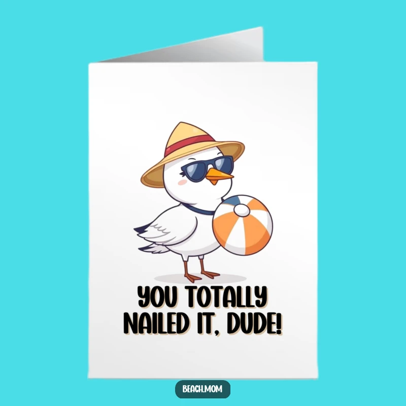 Seagull Congratulates You Free Printable Card: Beach Party Downloadable Gift