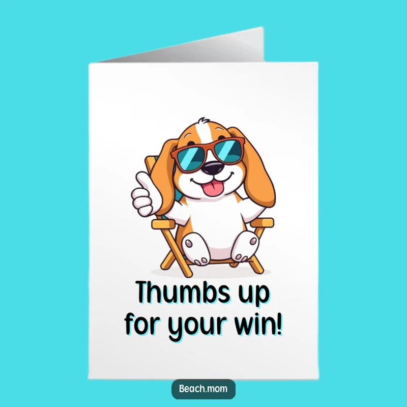 Free Printable Congrats Card: Relaxed Basset Hound Thumbs Up, Chill Dog DIY