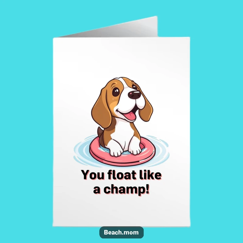 Free Printable Congratulations Card: Basset Hound Floaties - Funny Downloadable Gift