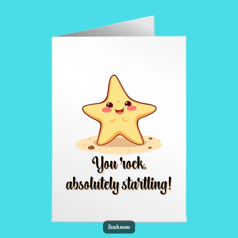 Starfish Congrats Card Free Printable: Wheely Funny Character Downloadable Greeting