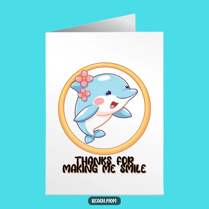 Dolphin Thank You Card Free Printable: Hoop Act Downloadable Gift