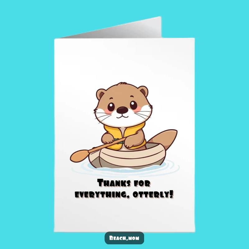 Free Printable Otter Thank You Card: Grateful Paddles, Funny Downloadable Gift