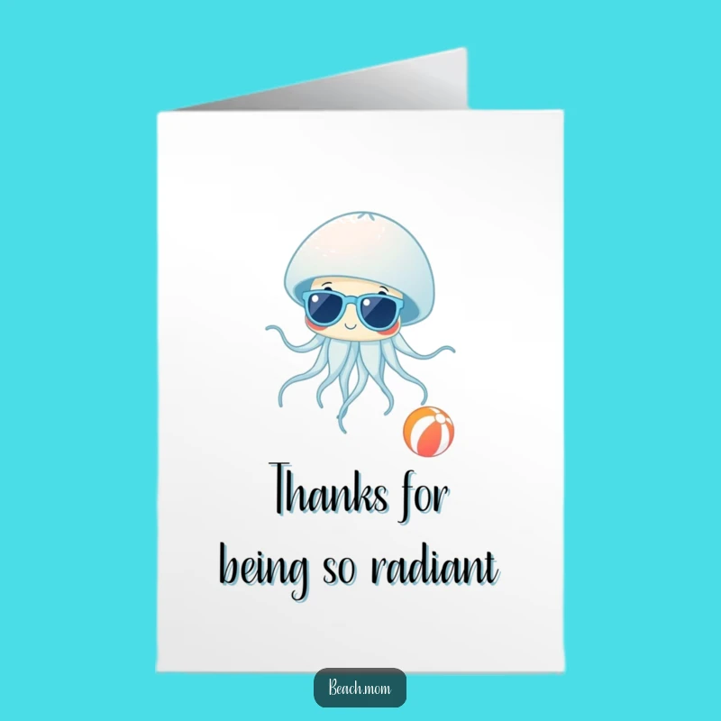 Free Printable Thank You Card: Cool Jellyfish, Funny Downloadable Gratitude Gift