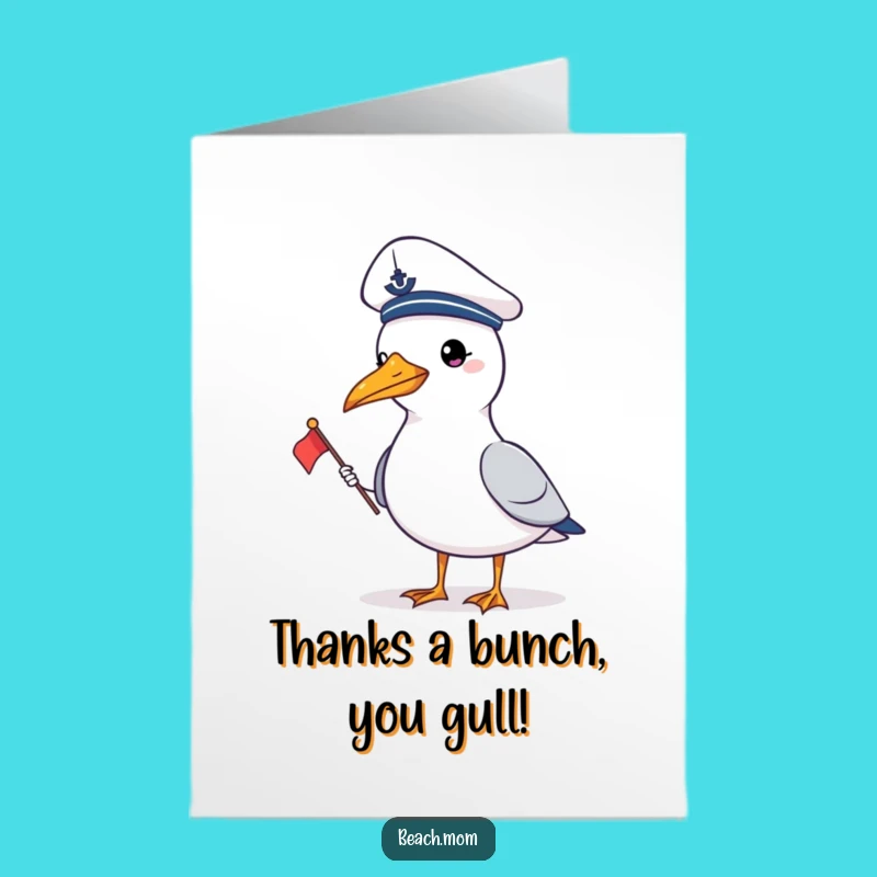 Free Printable Thank You Card: Sailor Gull Says Thanks - Print at Home Nautical Fun
