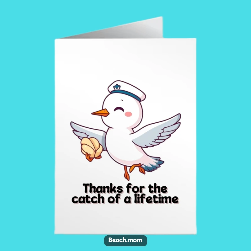 Free Printable Thank You Card: Seagull Sailor Appreciative Downloadable Gift