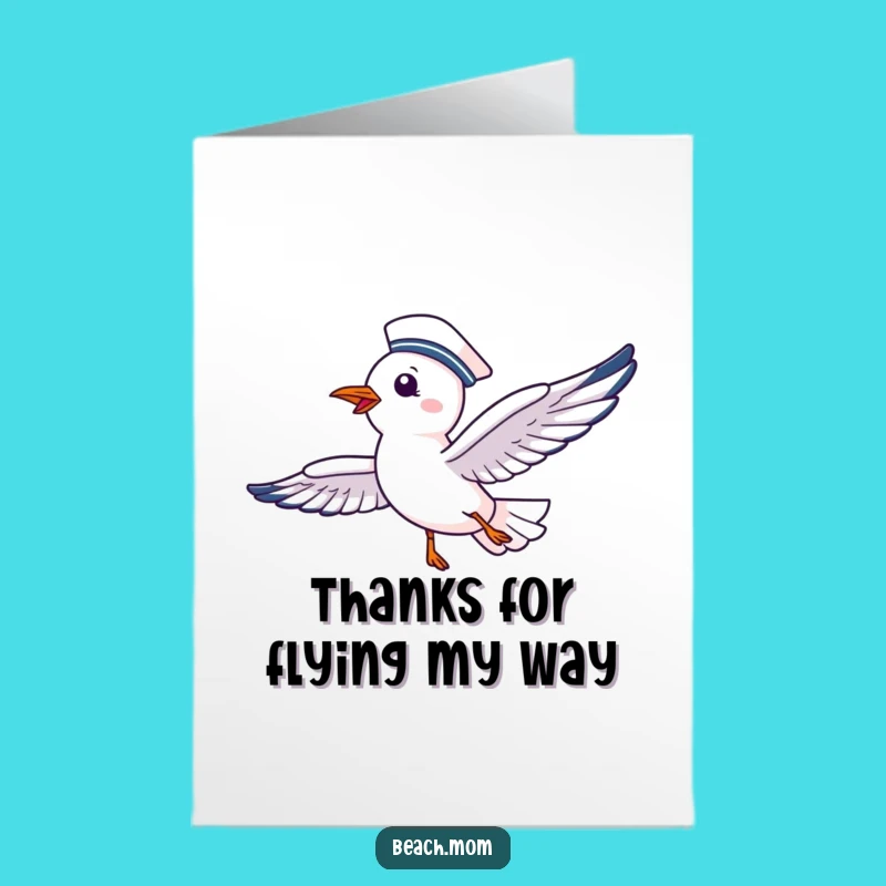 Free Printable Thank You Card: Seagull Sailor's Thanks Funny Downloadable Gift
