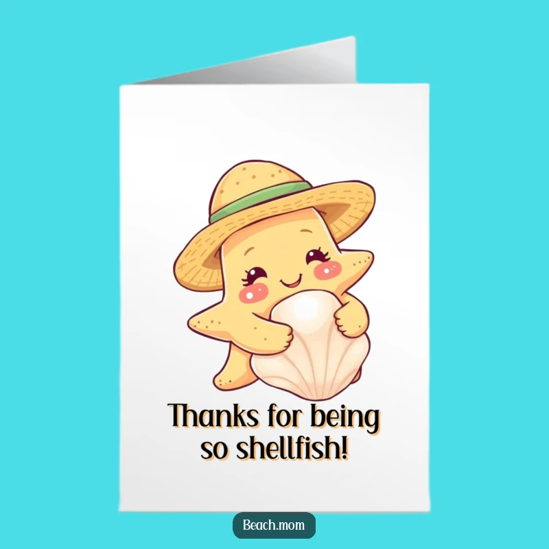 Starfish Thank You Card Free Printable: Seashell Embrace Downloadable Gift
