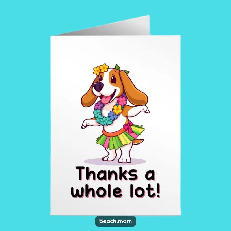 Hilarious Free Printable Basset Hound Thank You Card: Grateful Dog Downloadable Gift