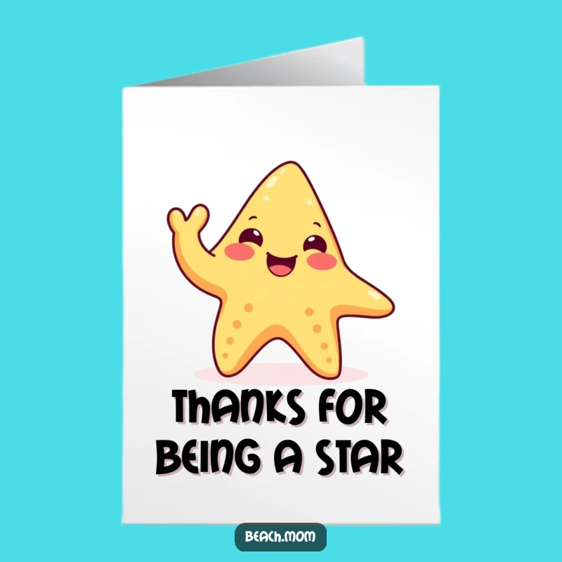 Free Printable Starfish Thank You Card: Waving Gratitude with this Downloadable
