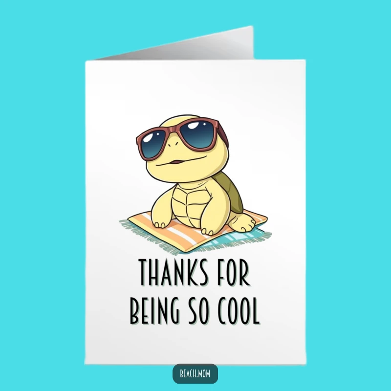 Free Printable Turtle Thank You Card: Funny Lounger Downloadable Gift