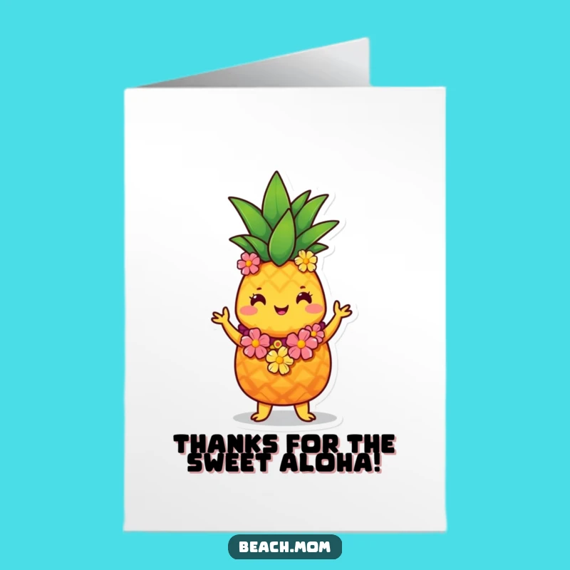 Free Printable Thank You Card: Hula Pineapple Thanks Downloadable Gift