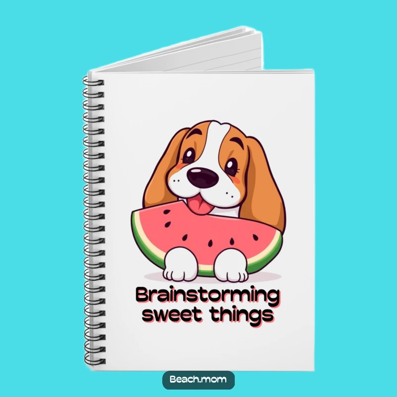 Funny Basset Hound Watermelon Notebook - Summer Vacation Journal Gift