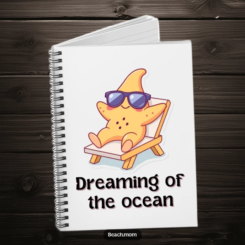 Funny Starfish Lounger Notebook: A lined journal featuring a starfish in sunglasses relaxing, perfect for funny beach-inspired notes.