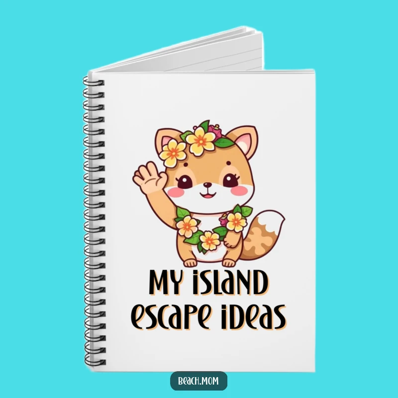 Funny Aloha Notebook, Flower Lei Hello, Perfect Gift for Journaling