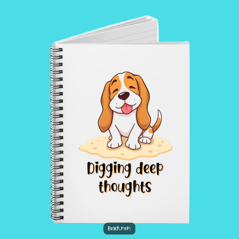 Funny Basset Hound Happy Sigh Notebook - Beach Dog Journal