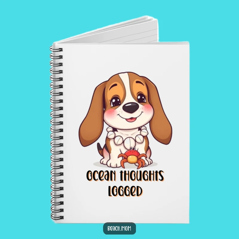 Funny Basset Hound Seaside Notebook: Cute Dog Journal for Beach Lovers