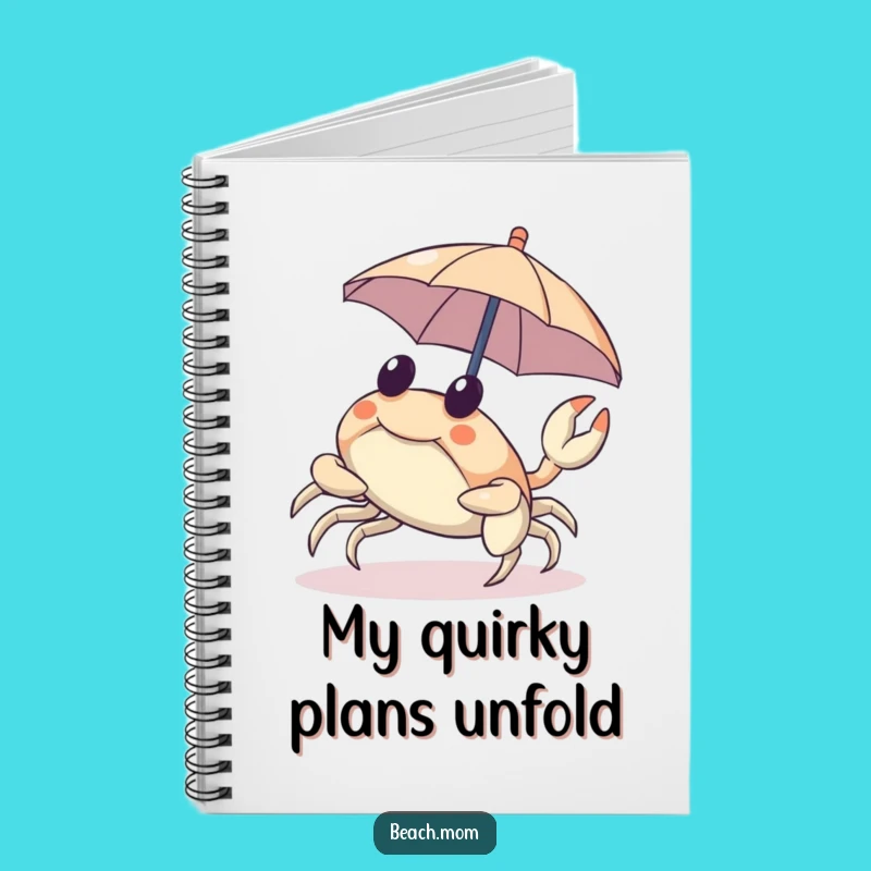 Funny Crab Notebook: Umbrella Sideways Journal Gift!