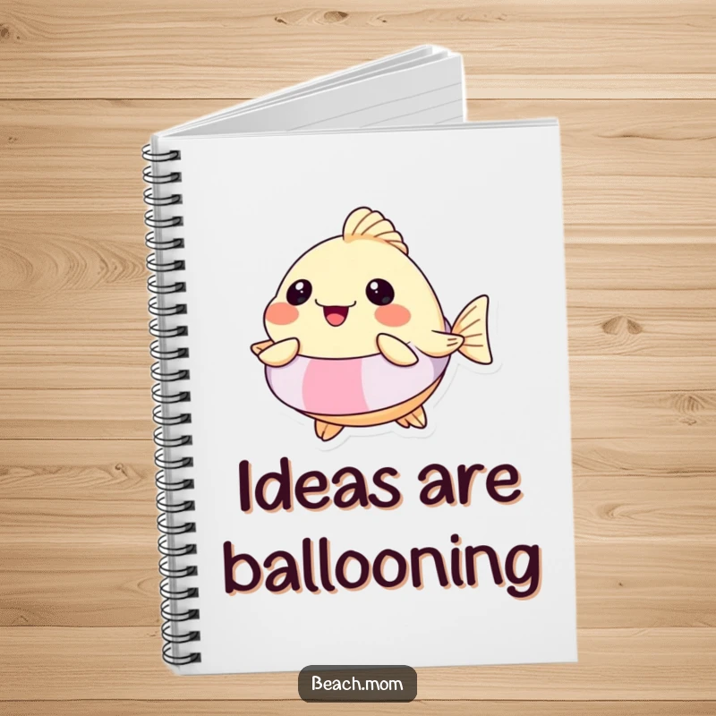 Funny Pufferfish Floatie Notebook: Lined journal with a pufferfish in a floatie, hilariously inflated with joy for funny notes.