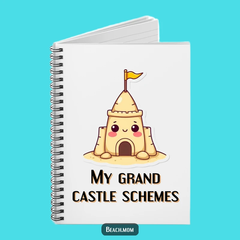 Funny Sandcastle Notebook: Cheerful Beach Character Journal, Gift