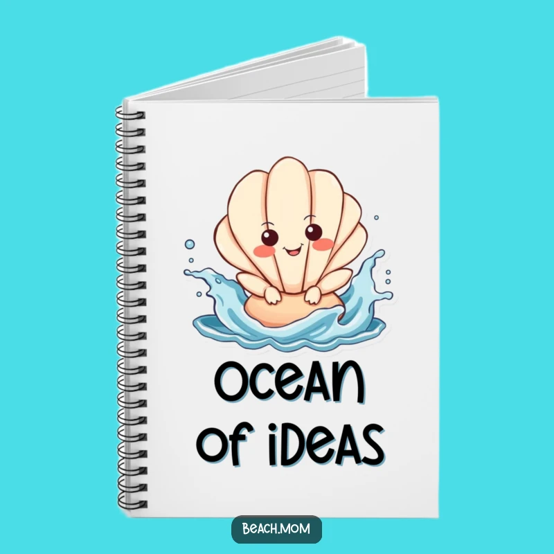 Funny Seashell Splashing Notebook: Playful Ocean Character Funny Journal