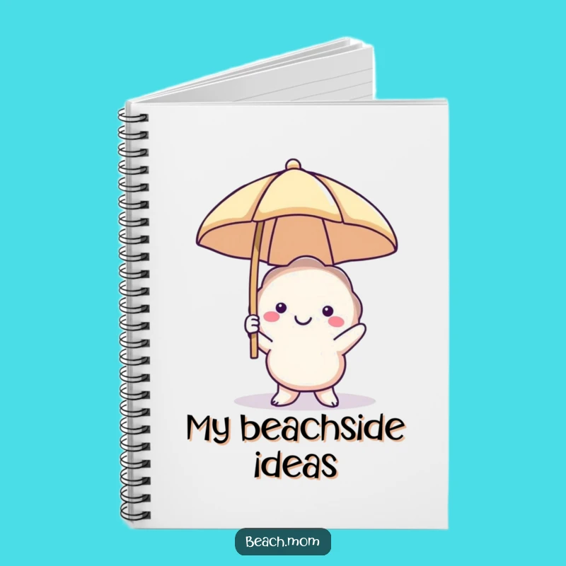 Funny Smiling Seashell Notebook: Beach Umbrella Journal, Perfect Gift