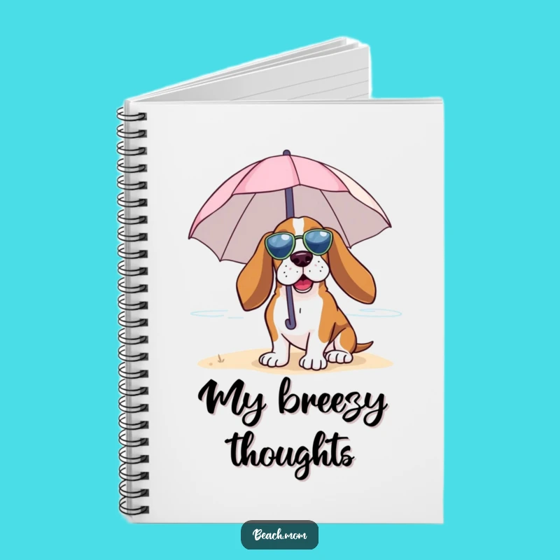 Funny Basset Hound Beach Umbrella Notebook: Relaxed Journal Gift