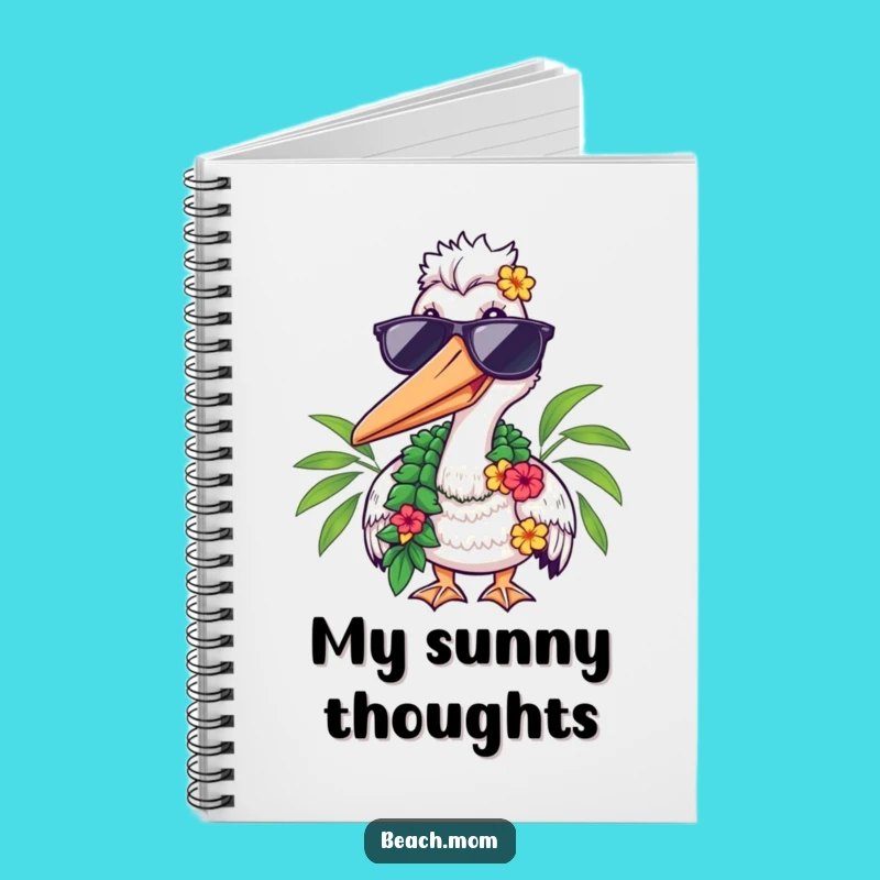 Funny Pelican Shades Lei Notebook - Hilarious Tropical Journal!