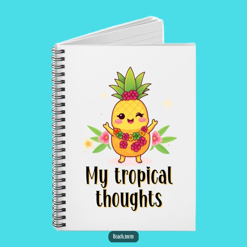 Funny Kawaii Pineapple Notebook - Tropical Cartoon Journal for Island Ideas