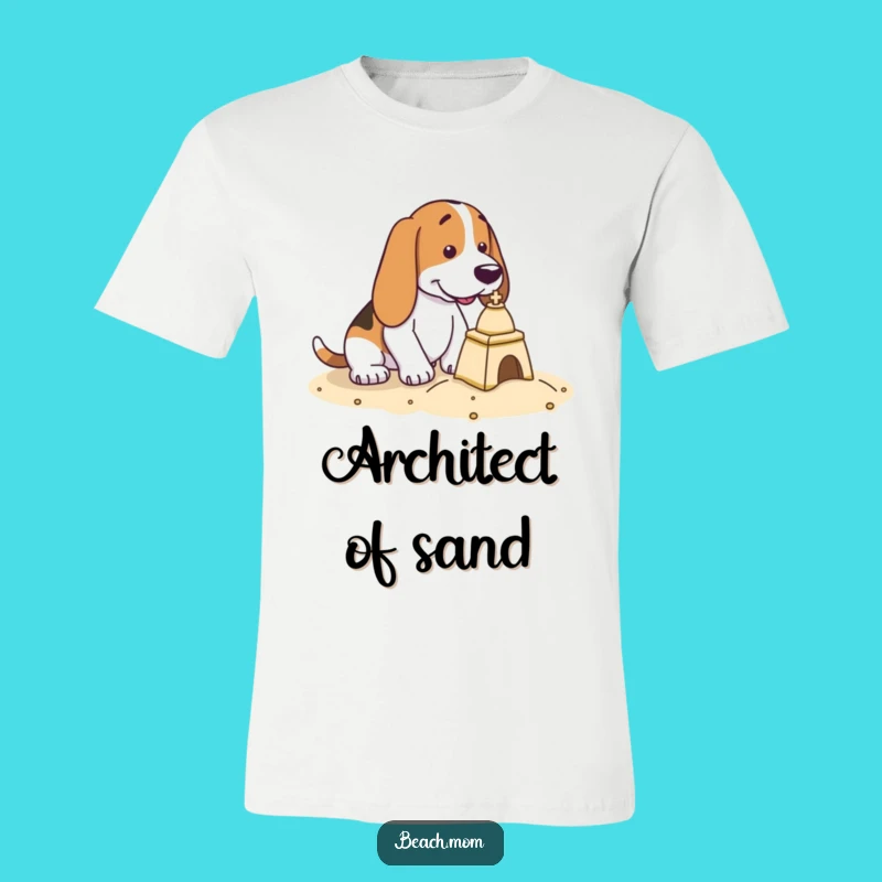 Funny Basset Hound Sandcastle Builder T-Shirt - Beach Focused Dog Gift Tee