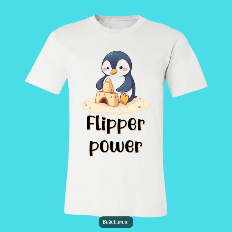 Funny Penguin Sandcastle T-Shirt: Hilarious Beach Builder Tee for Penguin Fans