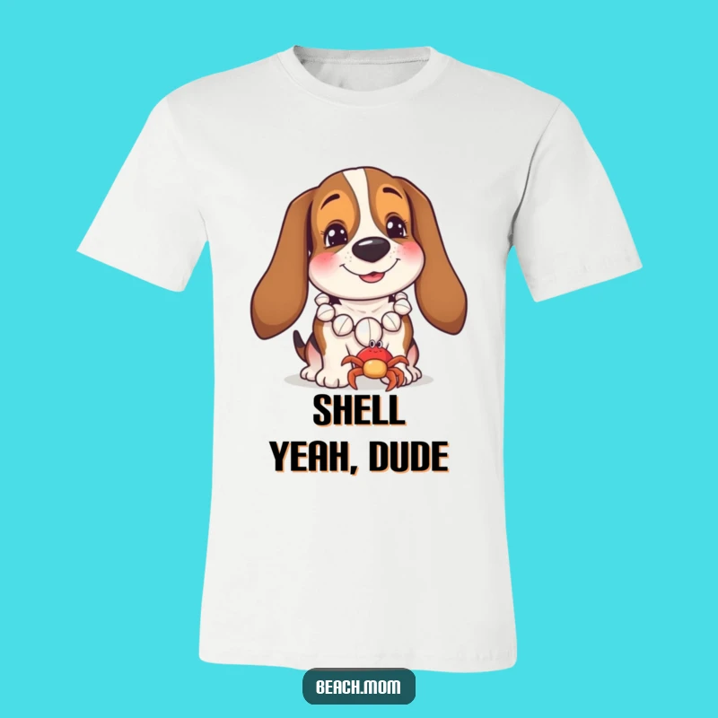 Funny Basset Hound Crab Friend T-Shirt: Hilarious Coastal Dog Tee