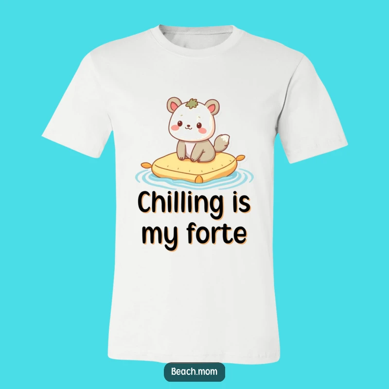 Funny Raft Floating Animal T-Shirt, Happy Character Design, Perfect Relaxing Gift