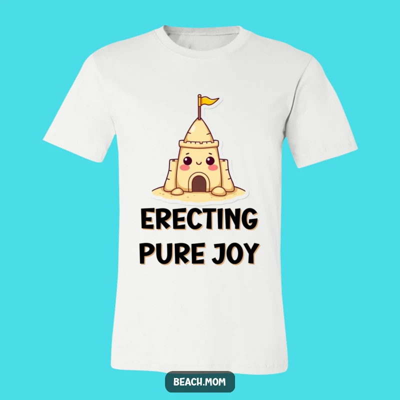 Funny Sandcastle T-Shirt: Cheerful Beach Character Tee, Perfect Gift