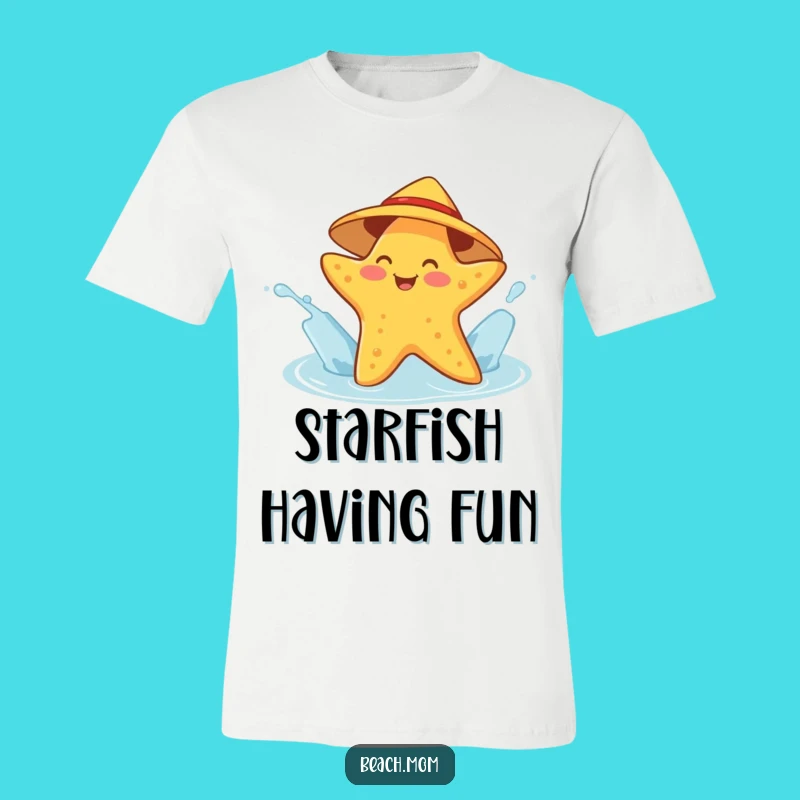Funny Starfish Sunhat Splashing T-Shirt - Hilarious Sea Creature Apparel