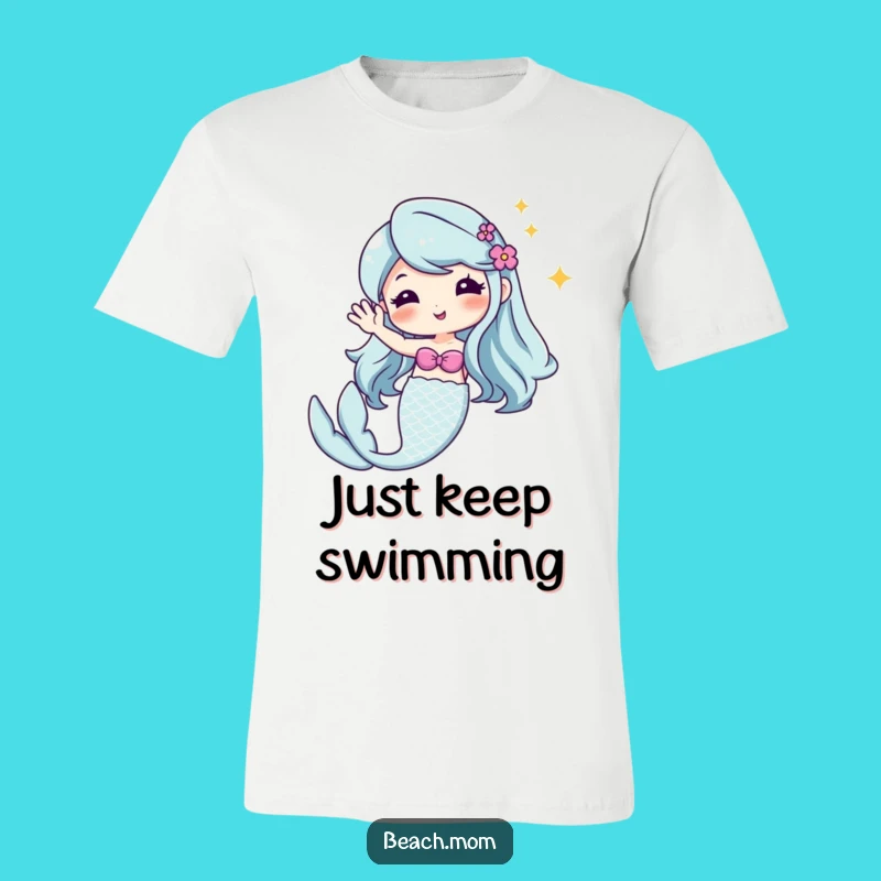 Funny Kawaii Mermaid T-Shirt - Adorable Sparkling Tail Greeting Apparel