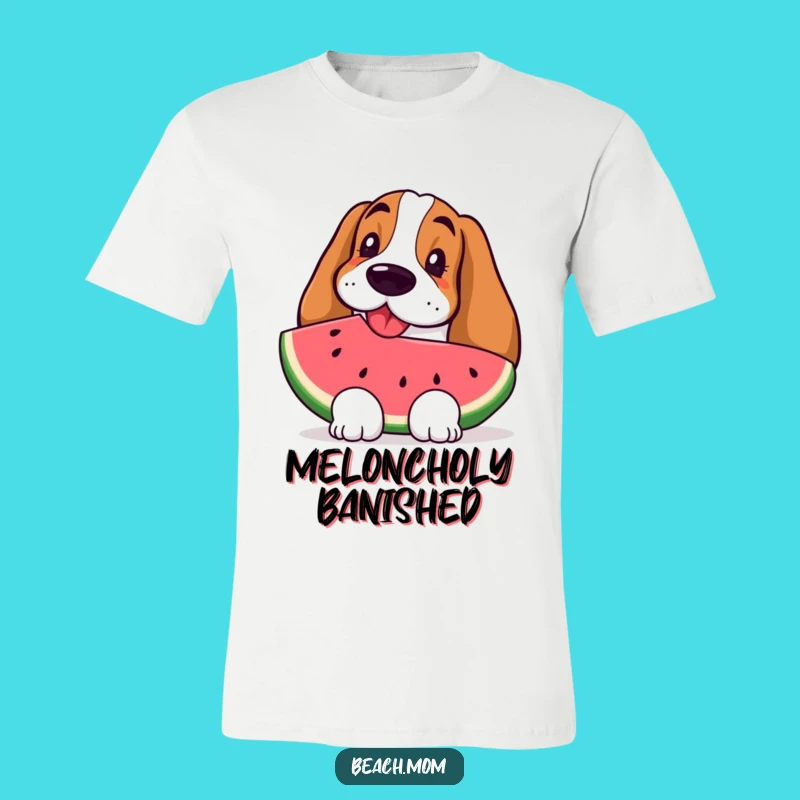 Funny Basset Hound Watermelon Slice T-Shirt - Cool Summer Vibes Gift Tee
