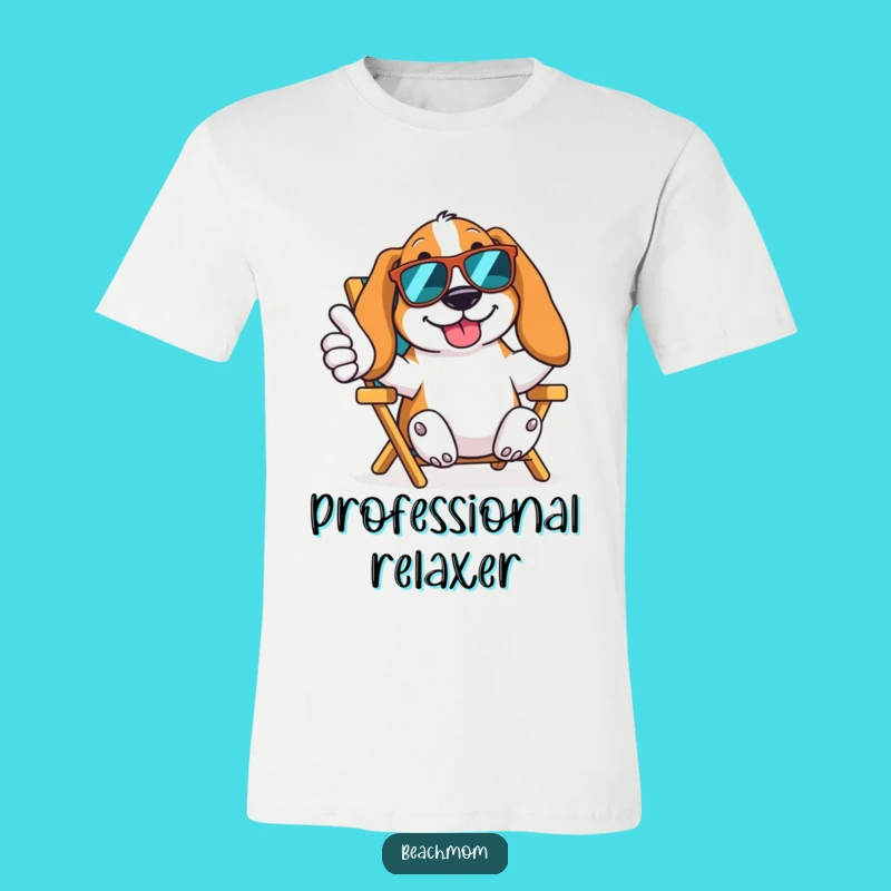 Funny Basset Hound Cool Dude T-Shirt - Beach Dog Thumbs Up Tee