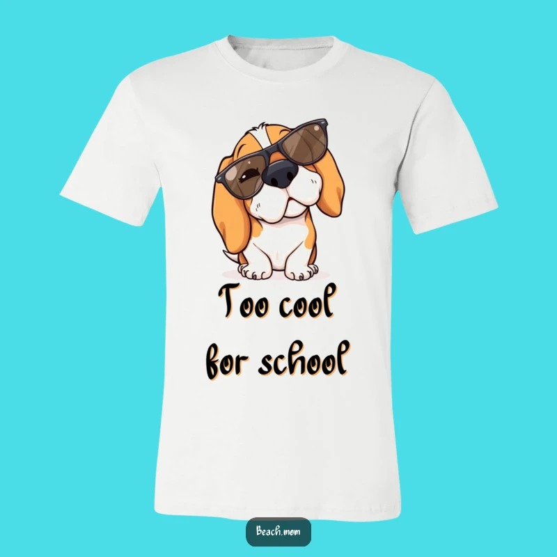 Funny Basset Hound Winking Sunglasses T-Shirt - Cool Vibe Dog Beach Tee