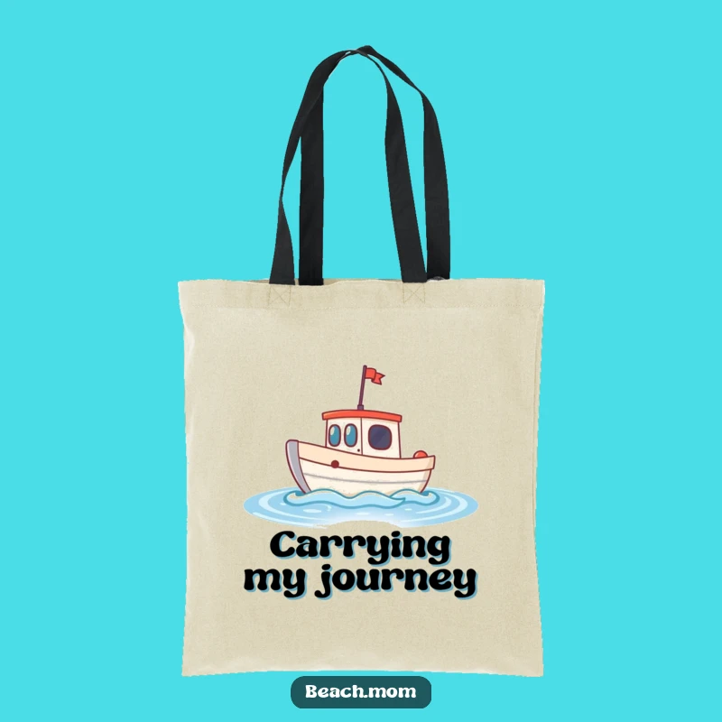 Funny Little Boat Tote Bag: Carry Your Calm with a Bobbing Waves Design Gift