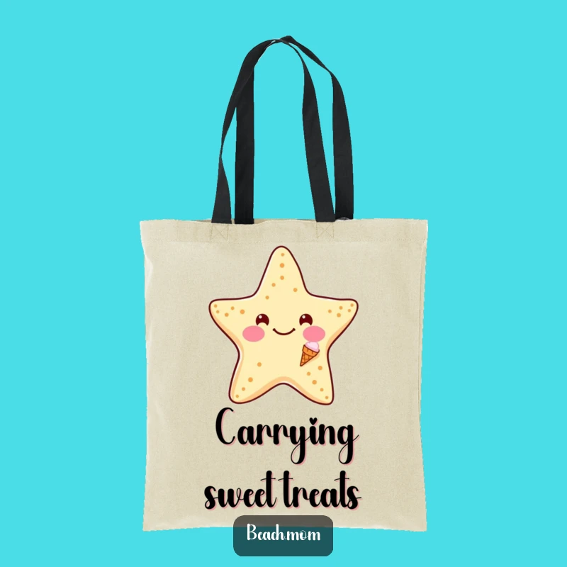 Funny Starfish Ice Cream Tote Bag: Hilarious Treat Essential, Perfect Funny Gift