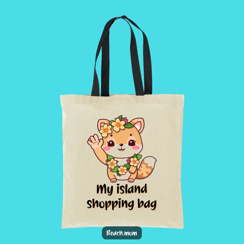 Funny Aloha Lei Tote Bag, Friendly Animal Greeting, Perfect Gift for Beach Trips