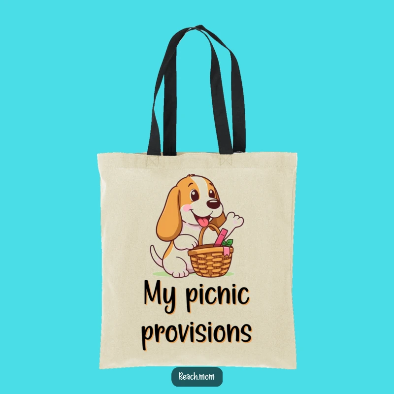 Funny Basset Hound Picnic Tote Bag: Happy Outdoor Carry-All Gift