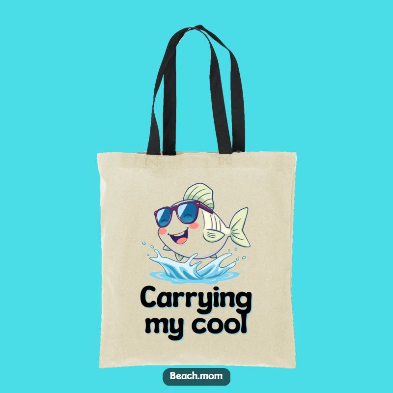 Funny Fish Beach Day Tote Bag: Carry Your Sunshine and Smiles