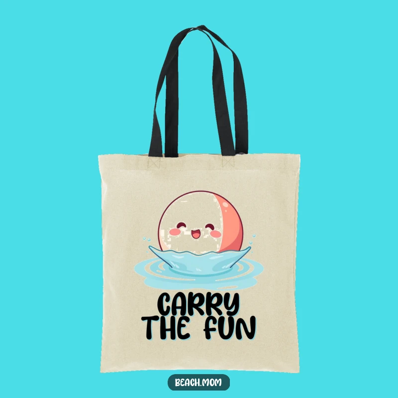 Funny Kawaii Beach Ball Tote Bag: Joyful Water Character Funny Gift