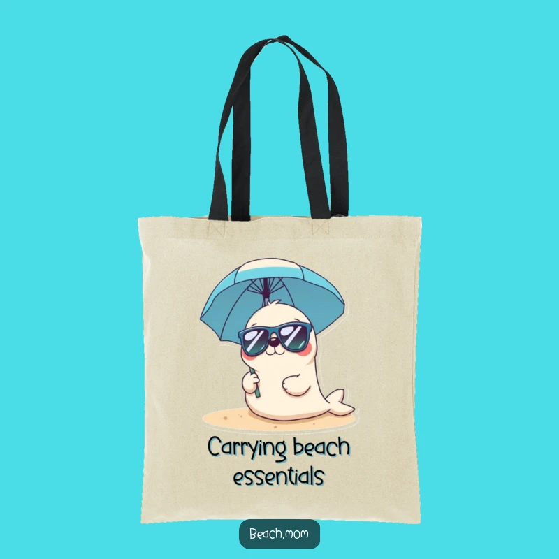 Funny Kawaii Seal Sunglasses Tote Bag - Cool Beach Accessory