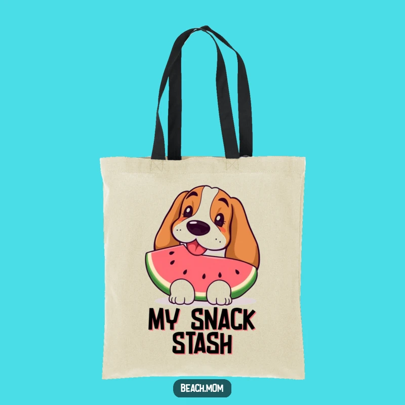 Funny Basset Hound Watermelon Tote Bag - Stylish Summer Shopping Gift